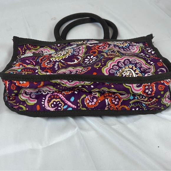 LeSportsac Floral Paisley Tote Bag- Multi-Color Nylon Shoulder Purse - Picture 12 of 16